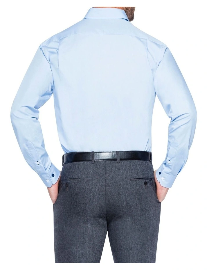 Van Heusen Solid Long Sleeve Business Shirt Blue 3 Van Heusen Solid Long Sleeve Business Shirt Blue - Image 3