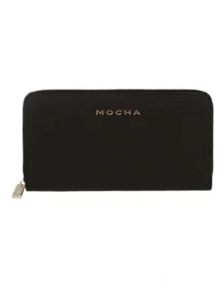 Kristi Leather Wallet Black/Light Gold