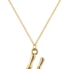 Letter U Initial Gold Necklace