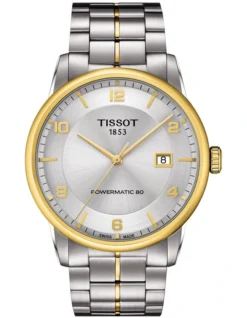Tissot Luxury Powermatic 80 T0864072203700 Automatic Watch In Grey/Yellow Gold