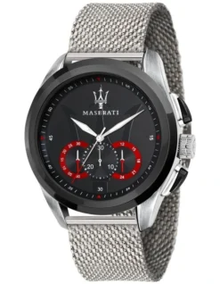 Maserati R8873612005 Traguardo Silver Black Watch