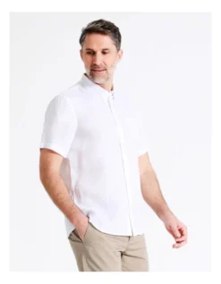 Bodega Linen Button Down Short Sleeve Shirt White 10 Bodega Linen Button Down Short Sleeve Shirt White -Myer Clothing Shop 780104530 4 2 720x928