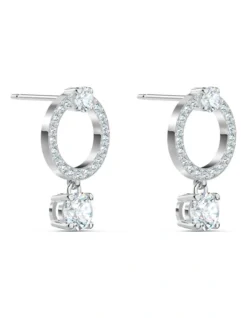 Swarovski Attract Hoop Earrings Round Cut Rhodium Plated In White -Myer Clothing Shop 781228900 3 720x928