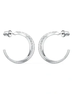 Swarovski Twist Hoop Earrings Rhodium Plated In White -Myer Clothing Shop 781229080 3 720x928