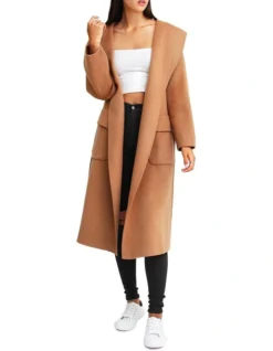 Runaway Wool Dark Camel Robe Coat