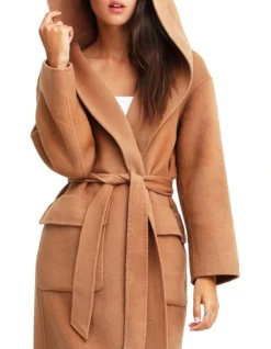 Runaway Wool Dark Camel Robe Coat -Myer Clothing Shop 785610100 6 720x928