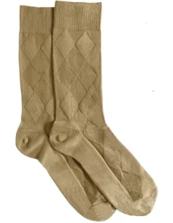 Tough Toe Cotton Socks Light Brown 2 Pack