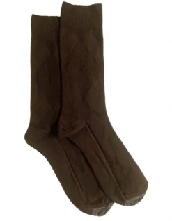 Tough Toe Cotton Socks Brown 2 Pack