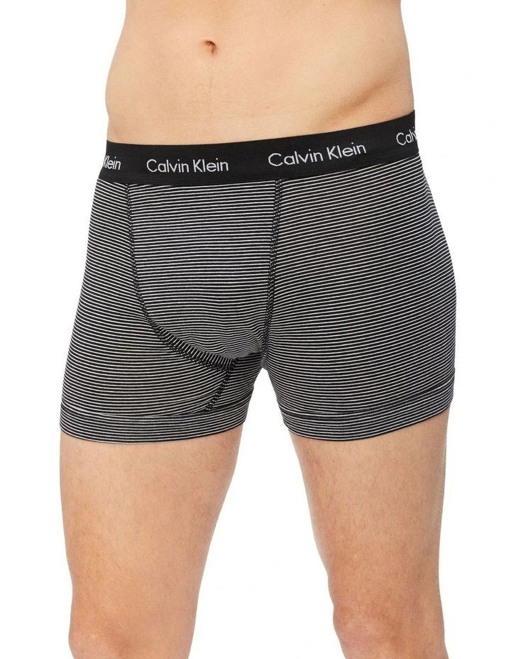 Calvin Klein Cotton Stretch Trunk White/Black 3 Pack 4 Calvin Klein Cotton Stretch Trunk White/Black 3 Pack - Image 4