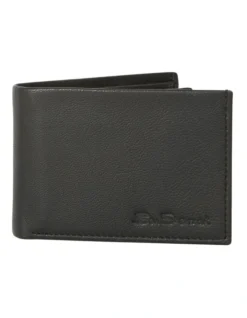 Ben Sherman Black Bi-Fold With Coin Pocket Wallet