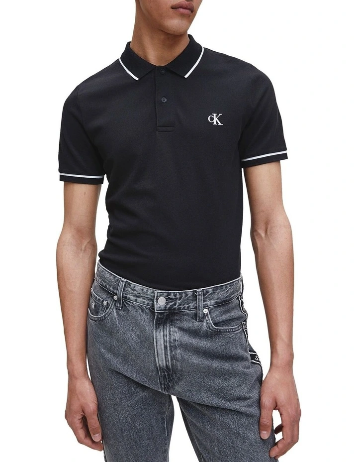 Calvin Klein Jeans Tipping Slim Polo CK Black 1 Calvin Klein Jeans Tipping Slim Polo CK Black
