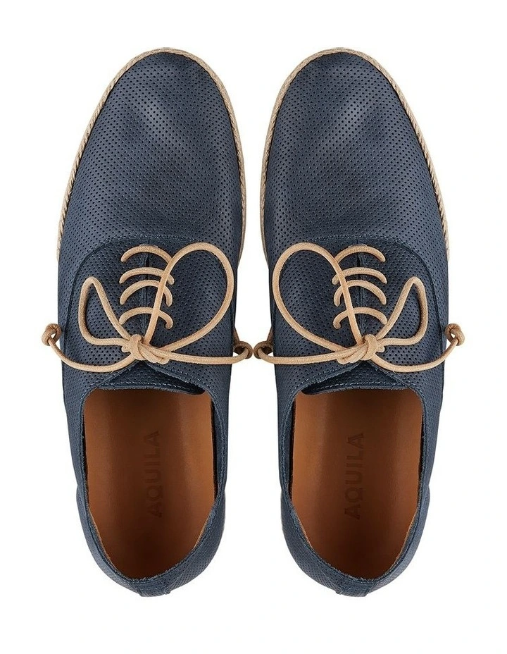 Cottesloe Perforated Leather Casual Shoes In Navy 4 Cottesloe Perforated Leather Casual Shoes In Navy - Image 4