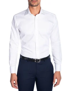Tailored Fit Turbina French Cuff Shirt White