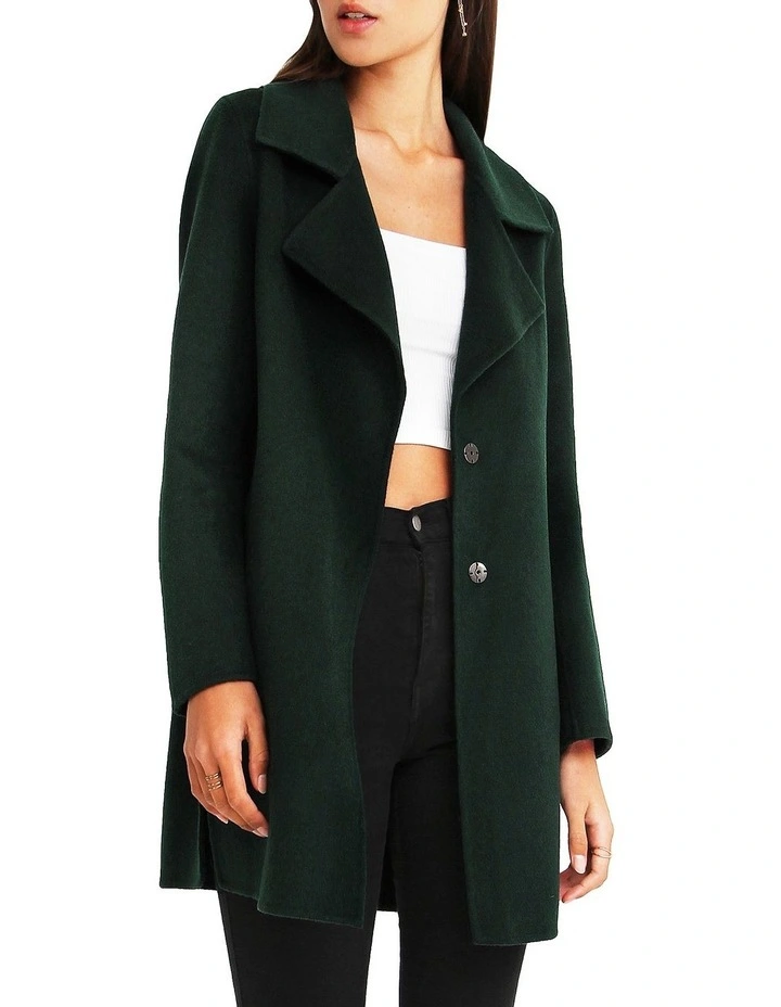 Ex-Boyfriend Dark Green Wool Blend Oversized Jacket 1 Ex-Boyfriend Dark Green Wool Blend Oversized Jacket
