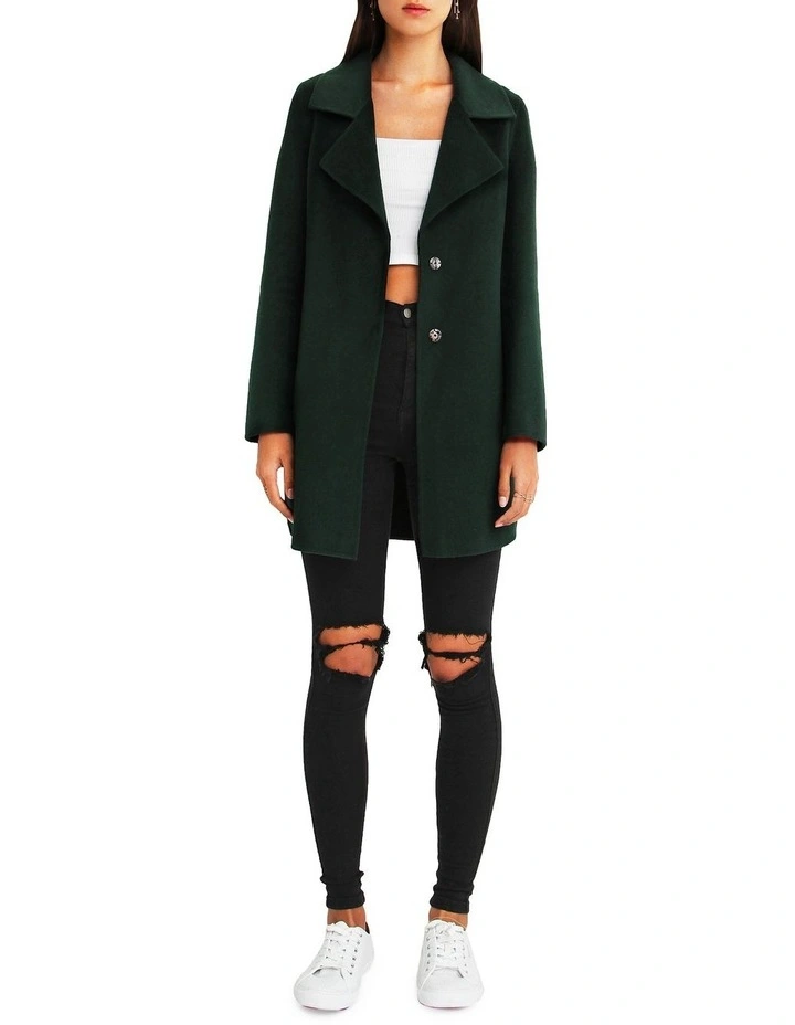 Ex-Boyfriend Dark Green Wool Blend Oversized Jacket 4 Ex-Boyfriend Dark Green Wool Blend Oversized Jacket - Image 4