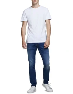 Jack & Jones Glenn Indigo Knit Slim Fit Tapered Jeans Mid Blues -Myer Clothing Shop 792064450 3 720x928