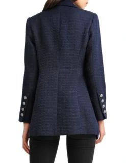 Princess Polly Navy Tweed Blazer -Myer Clothing Shop 793335160 3 720x928