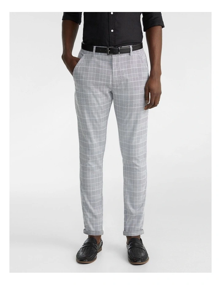 Santana Check Skinny Chino Grey 1 Santana Check Skinny Chino Grey