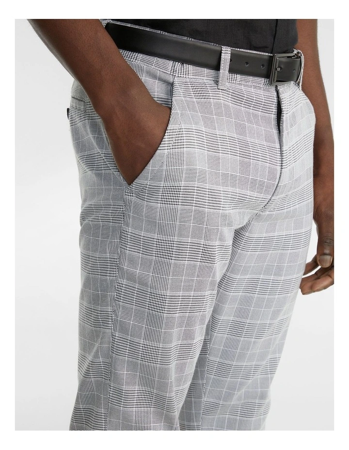 Santana Check Skinny Chino Grey 3 Santana Check Skinny Chino Grey - Image 3