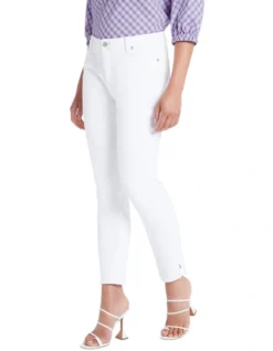 Michelle Crop Jean In White