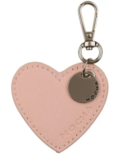 Initial Heart Keyring Pink/Silver