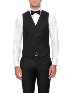 Cambridge Modern Fit Taurus Black Suit Vest FYF001