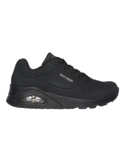 Skechers Uno Stand On Air Leather Sneaker In Black