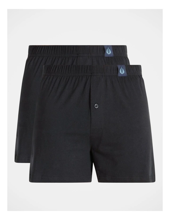 Loose Knit Boxer Shorts 2 Pack In Black 1 Loose Knit Boxer Shorts 2 Pack In Black