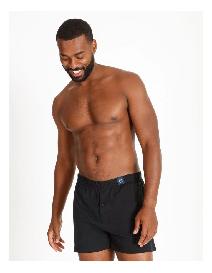 Loose Knit Boxer Shorts 2 Pack In Black 2 Loose Knit Boxer Shorts 2 Pack In Black - Image 2