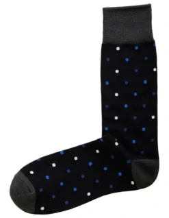 Men's Socks In Blue / White Dots 10 Pack -Myer Clothing Shop 808257430 2 720x928