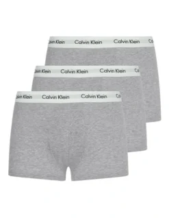 Calvin Klein Cotton Stretch Trunk Grey Marle 3 Pack