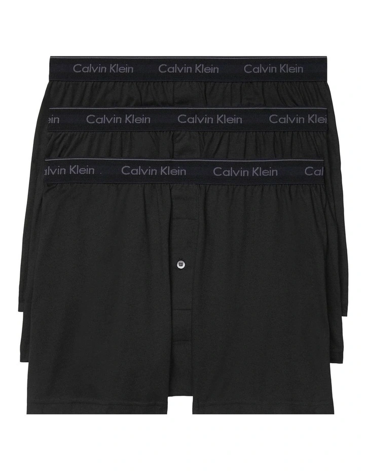 Calvin Klein Cotton Classics Knit Boxers Black 3 Pack 1 Calvin Klein Cotton Classics Knit Boxers Black 3 Pack