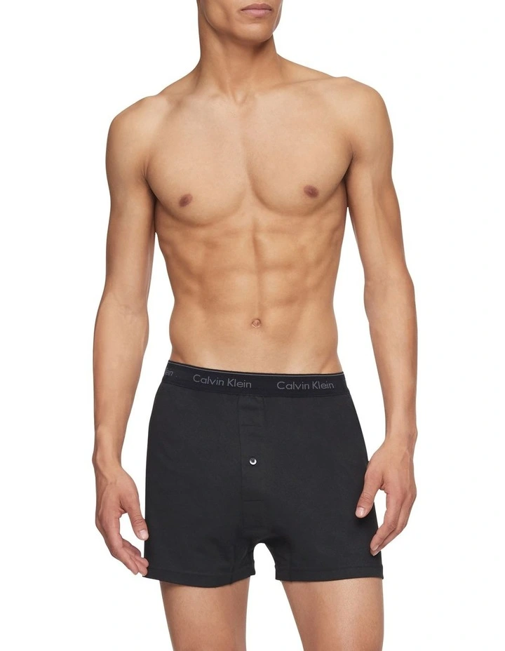 Calvin Klein Cotton Classics Knit Boxers Black 3 Pack 2 Calvin Klein Cotton Classics Knit Boxers Black 3 Pack - Image 2