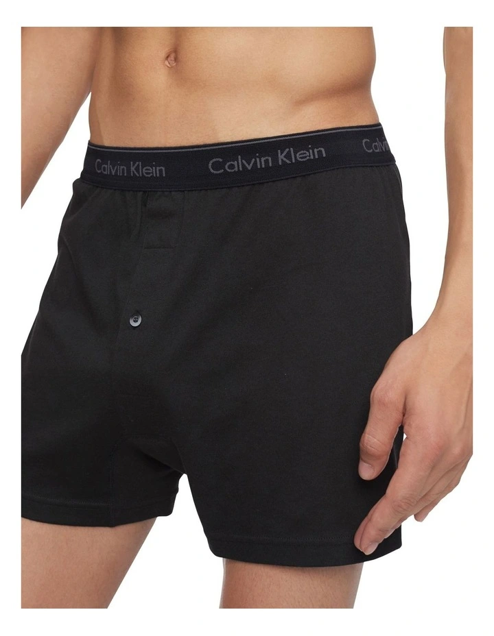 Calvin Klein Cotton Classics Knit Boxers Black 3 Pack 4 Calvin Klein Cotton Classics Knit Boxers Black 3 Pack - Image 4