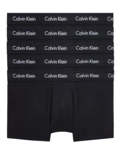 Calvin Klein Cotton Stretch Low Rise Trunks 5 Pack In Black