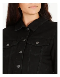 Denim Jacket Black -Myer Clothing Shop 809780410 3 4 720x928