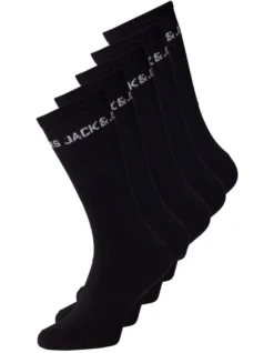 Jack & Jones Basic Logo Tennis Sock Black 5 Pack