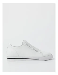 Kiss White Leather Slip-on Sneaker