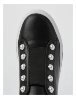 Kiss Black Leather Slip-on Sneaker -Myer Clothing Shop 816237370 3 2 720x928