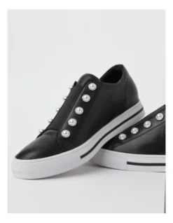 Kiss Black Leather Slip-on Sneaker -Myer Clothing Shop 816237370 5 1 720x928