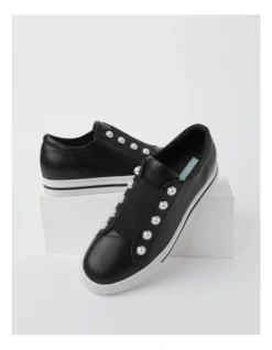 Kiss Black Leather Slip-on Sneaker -Myer Clothing Shop 816237370 7 720x928