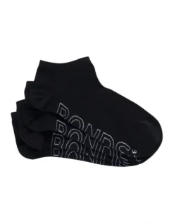 Bonds Aussie Cotton Logo Light 4 Pair Low Cut Socks In Black