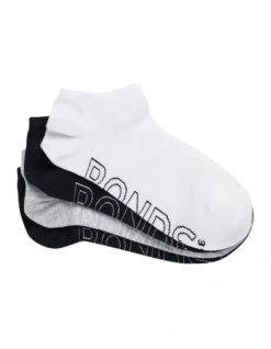 Bonds Aussie Cotton Logo Light 4 Pair Low Cut Socks In Multi