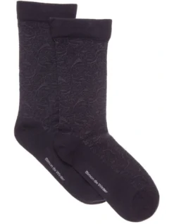 2 Pack Cotton Circulation Crew Socks In Black