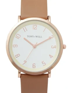 Astral Beige Leather Quartz Watch TWT008E