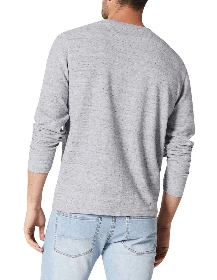 Waffle Knit Sweat Top Grey 2 Waffle Knit Sweat Top Grey - Image 2