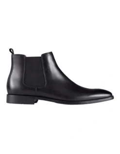 Artie Black Leather Chelsea Boots