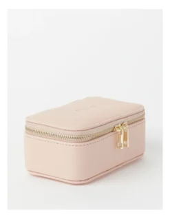 Small Zip Around Jewellery Box In Blush
