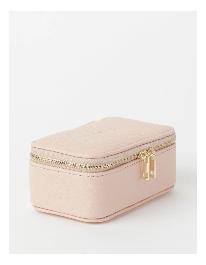 Small Zip Around Jewellery Box In Blush 1 Small Zip Around Jewellery Box In Blush