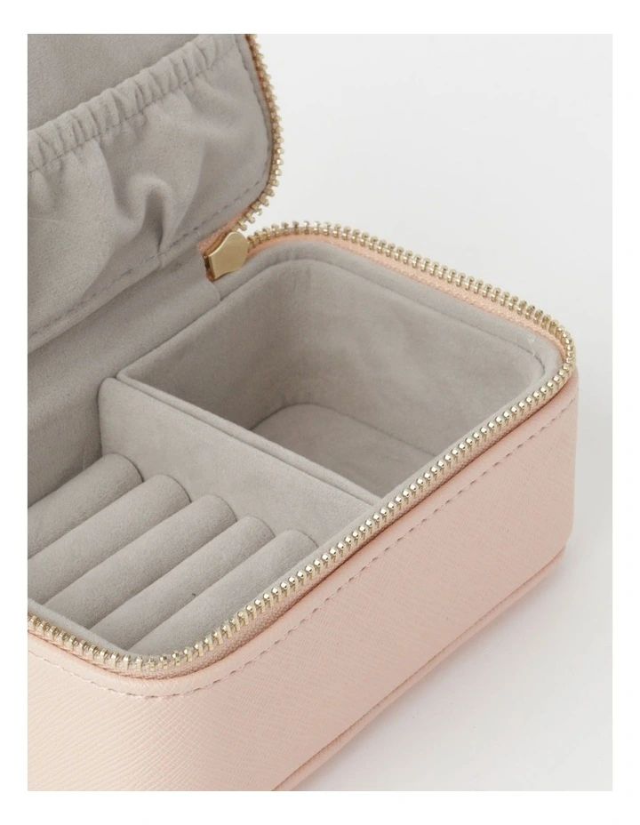 Small Zip Around Jewellery Box In Blush 4 Small Zip Around Jewellery Box In Blush - Image 4